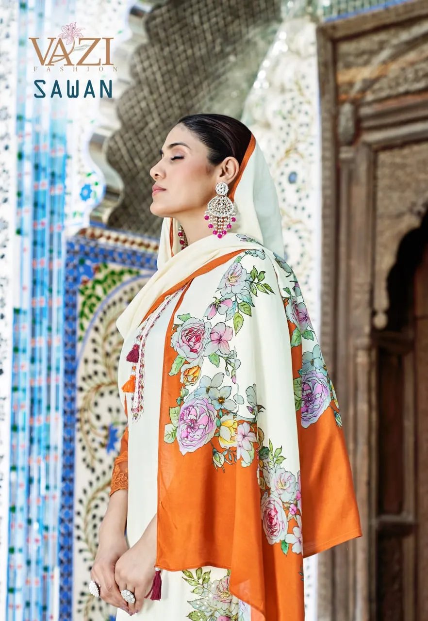 Luxury Festival Salwar Suit with Aari Handwork in Viscose Muslin in Surat