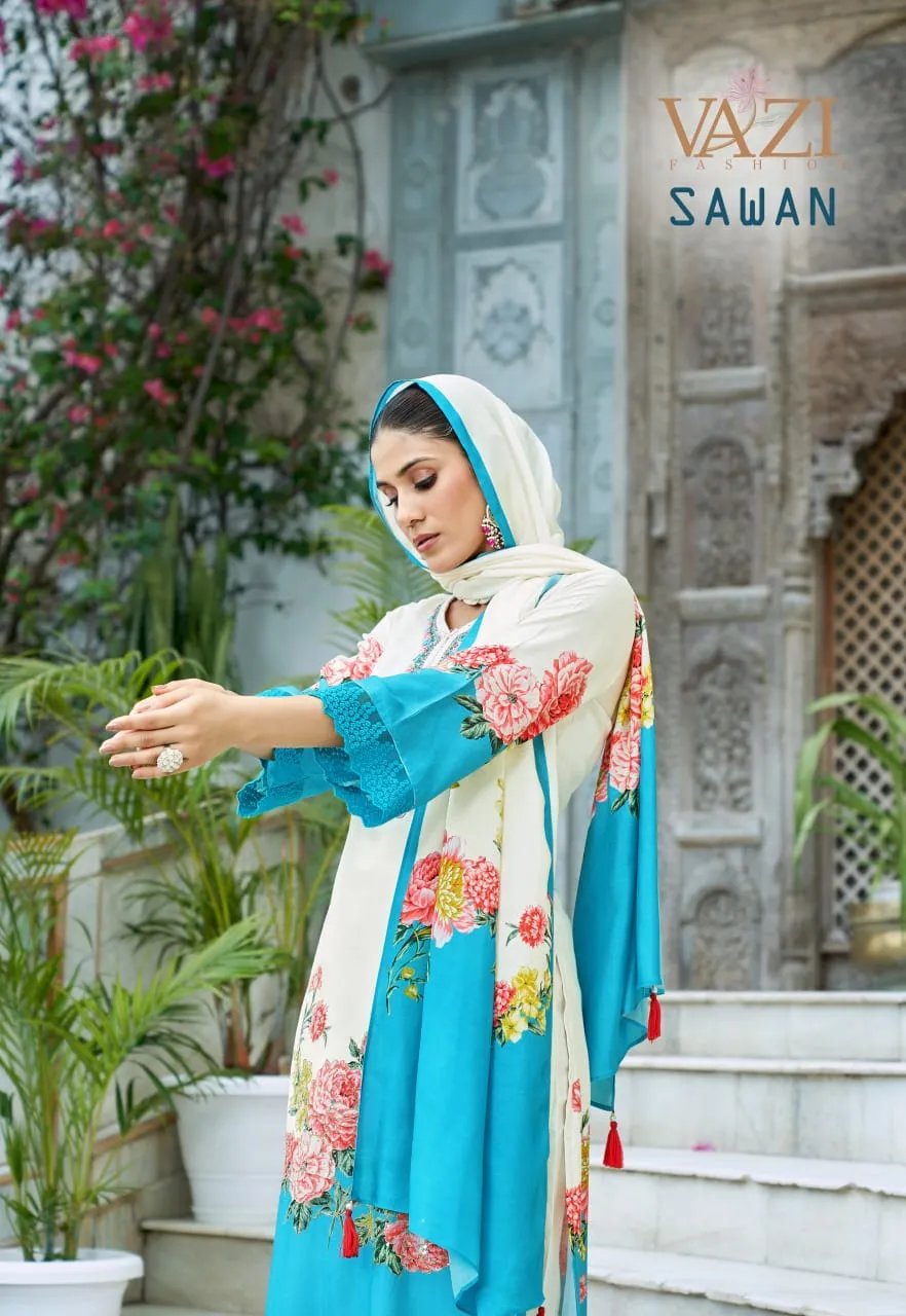 Luxury Festival Salwar Suit with Aari Handwork in Viscose Muslin in Surat