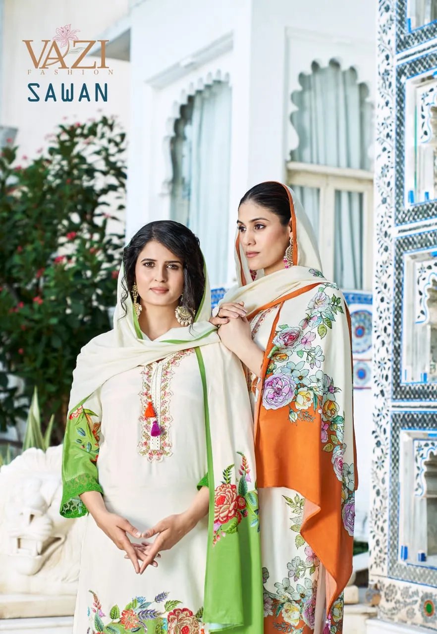 Luxury Festival Salwar Suit with Aari Handwork in Viscose Muslin in Surat