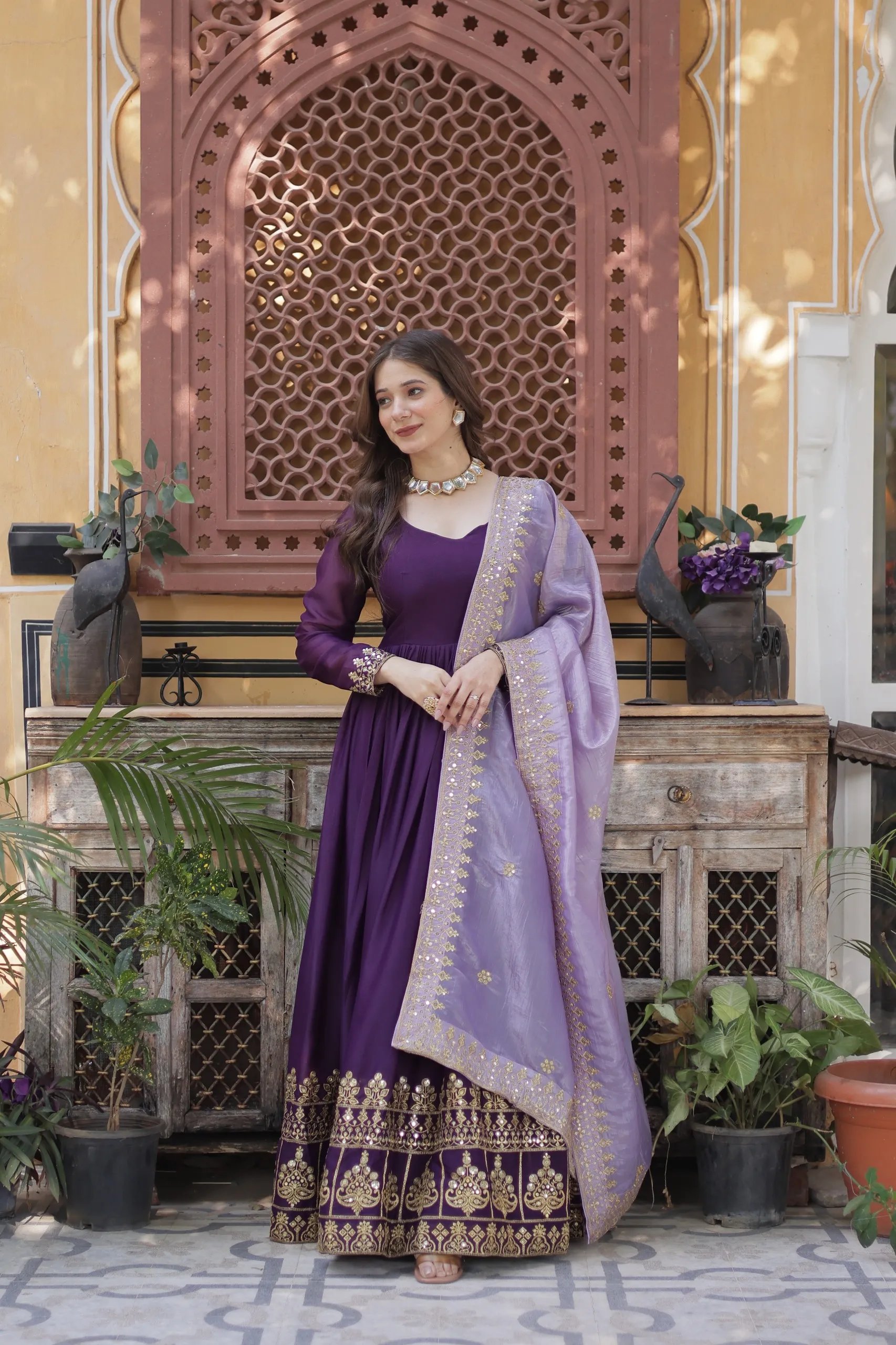 Premium Designer Readymade Georgette Gown for Party Wear in Surat