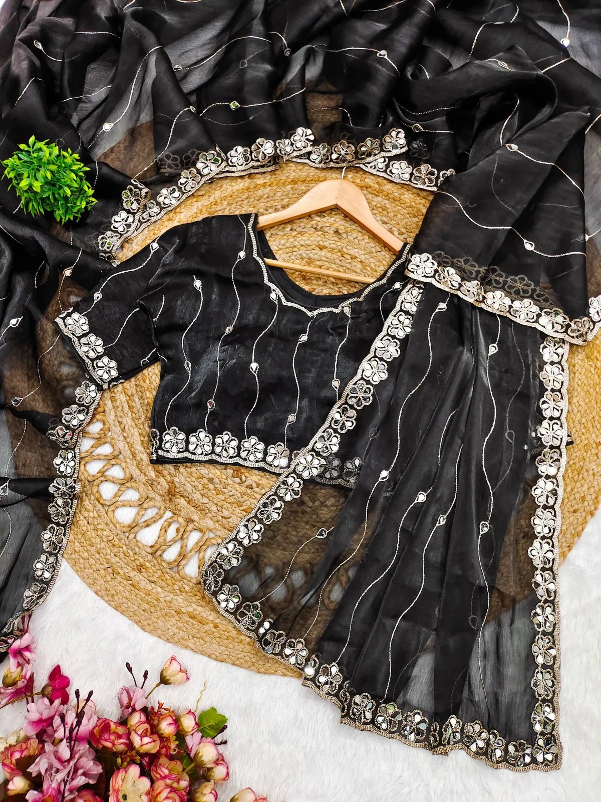 Soft Burberry Silk Party Wear Saree in Surat