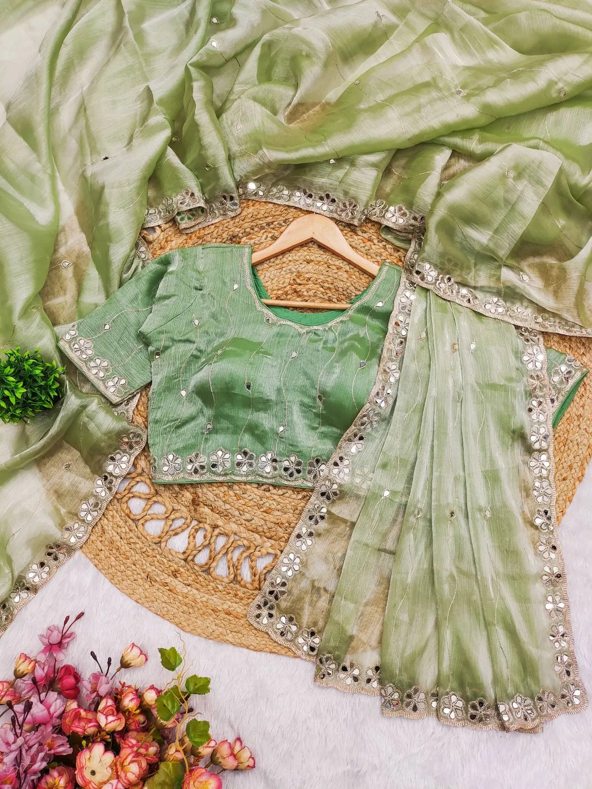 Soft Burberry Silk Party Wear Saree in Surat
