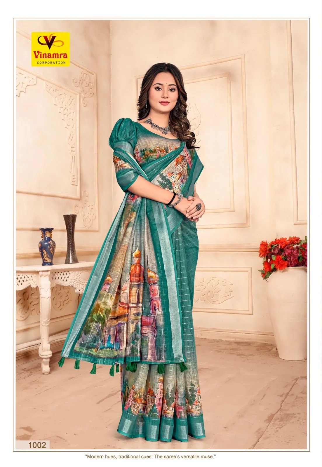 Premium Linen Silver Zari Saree with Elegant Weave in Surat
