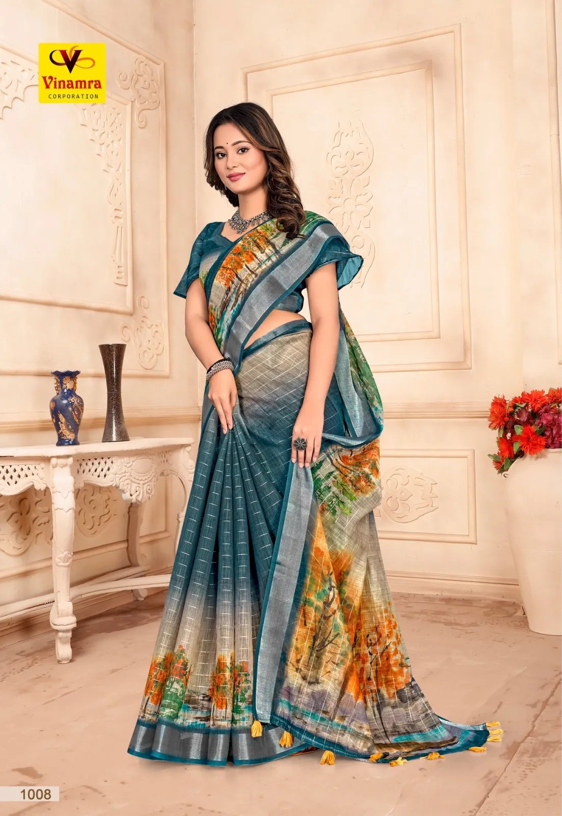 Lilen Material Saree in Surat