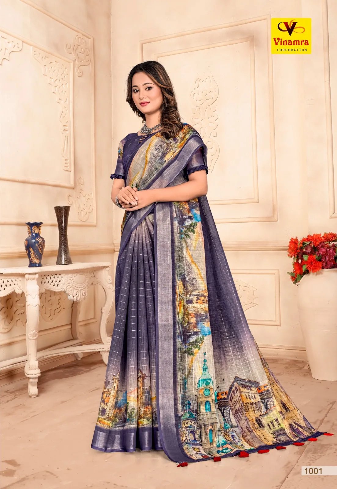 Lilen Material Saree in Surat