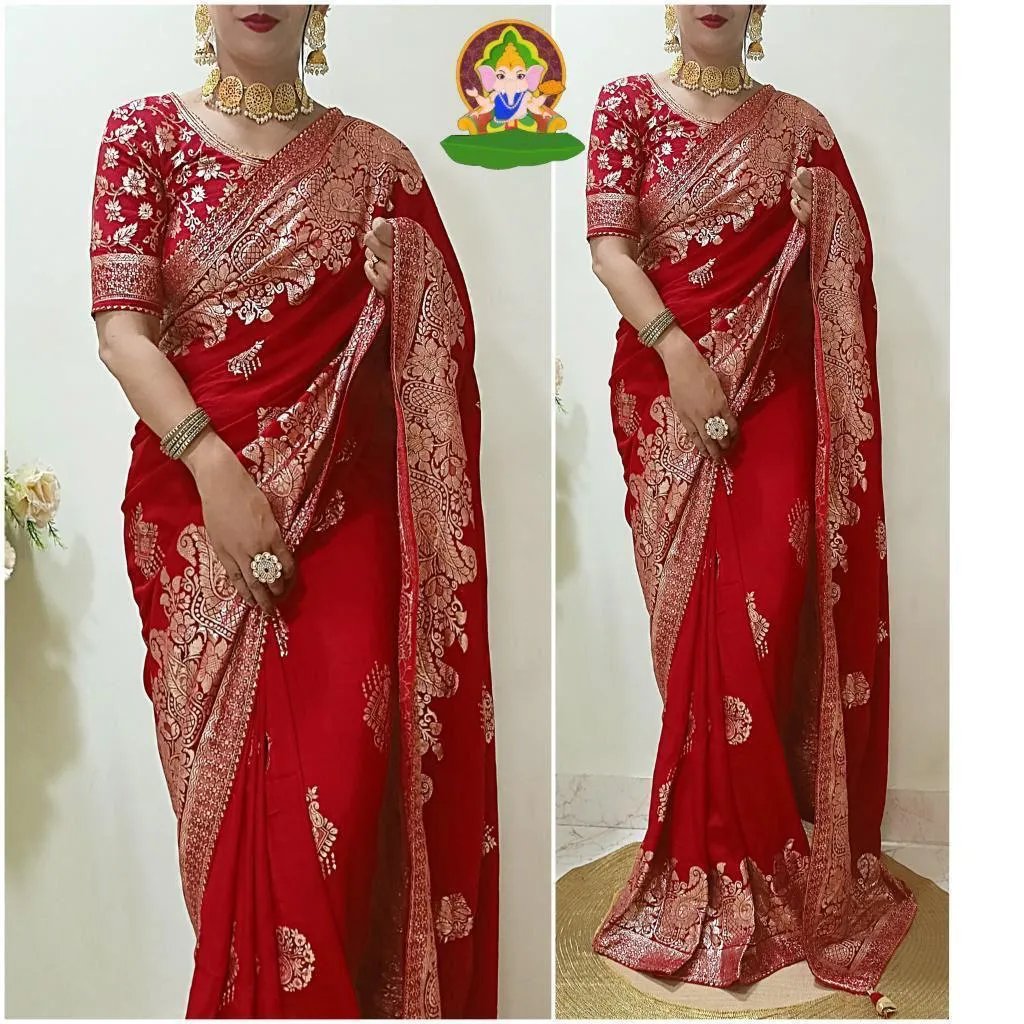 Pure Viscose Dolla Silk Saree with Zari Jacquard Weaving in Surat