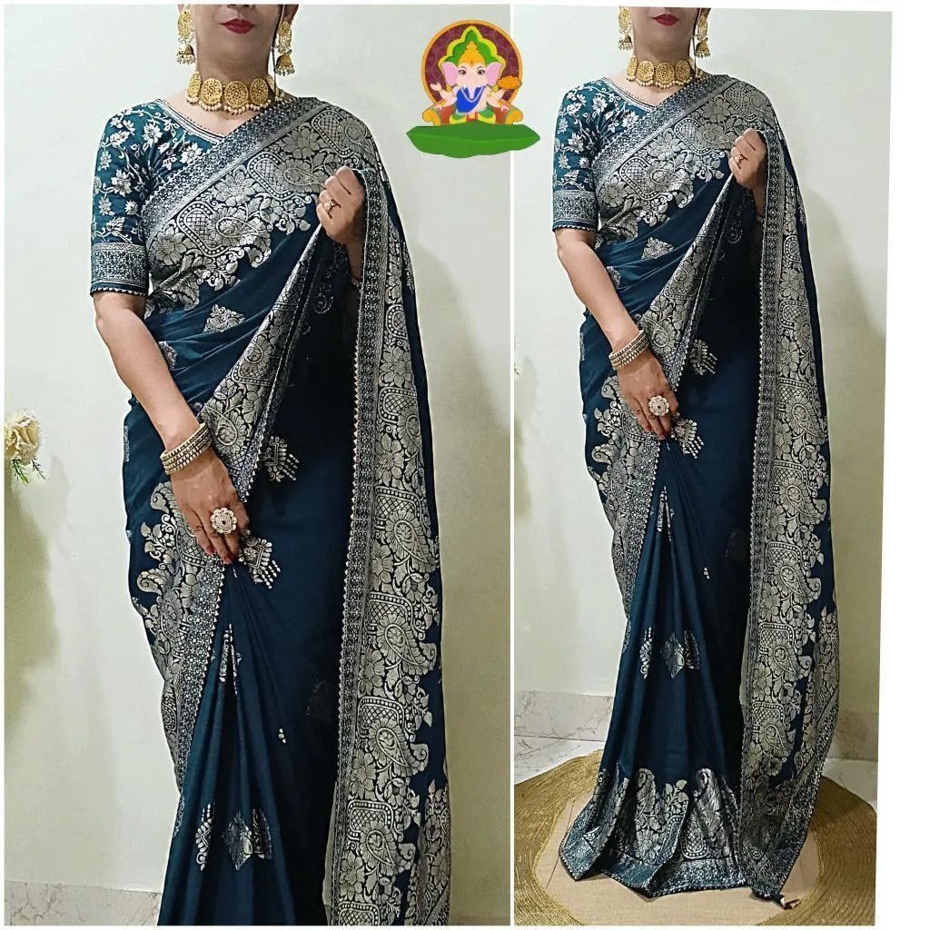 Pure Viscose Dolla Silk Saree with Zari Jacquard Weaving in Surat