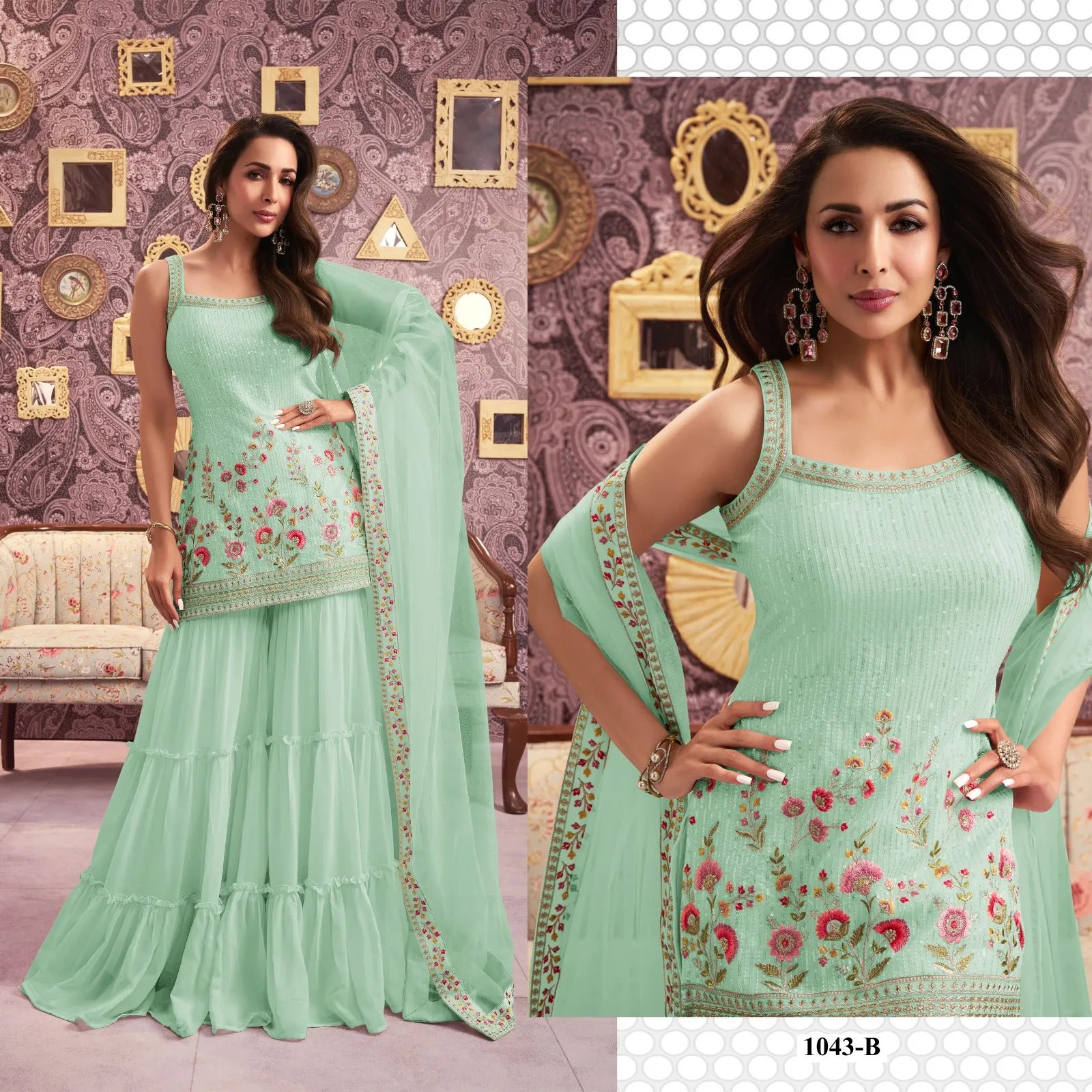 Silk Semi-Stitched Wedding Dress Material with Embroidery in Surat