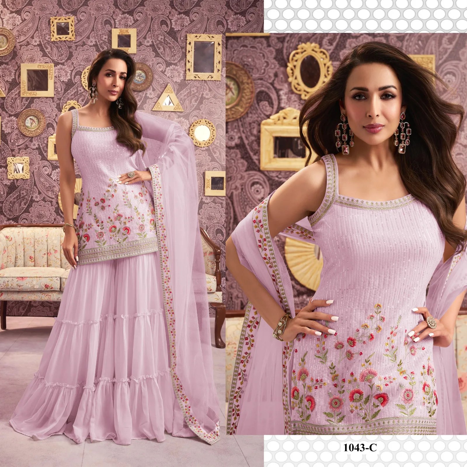 Silk Semi-Stitched Wedding Dress Material with Embroidery in Surat