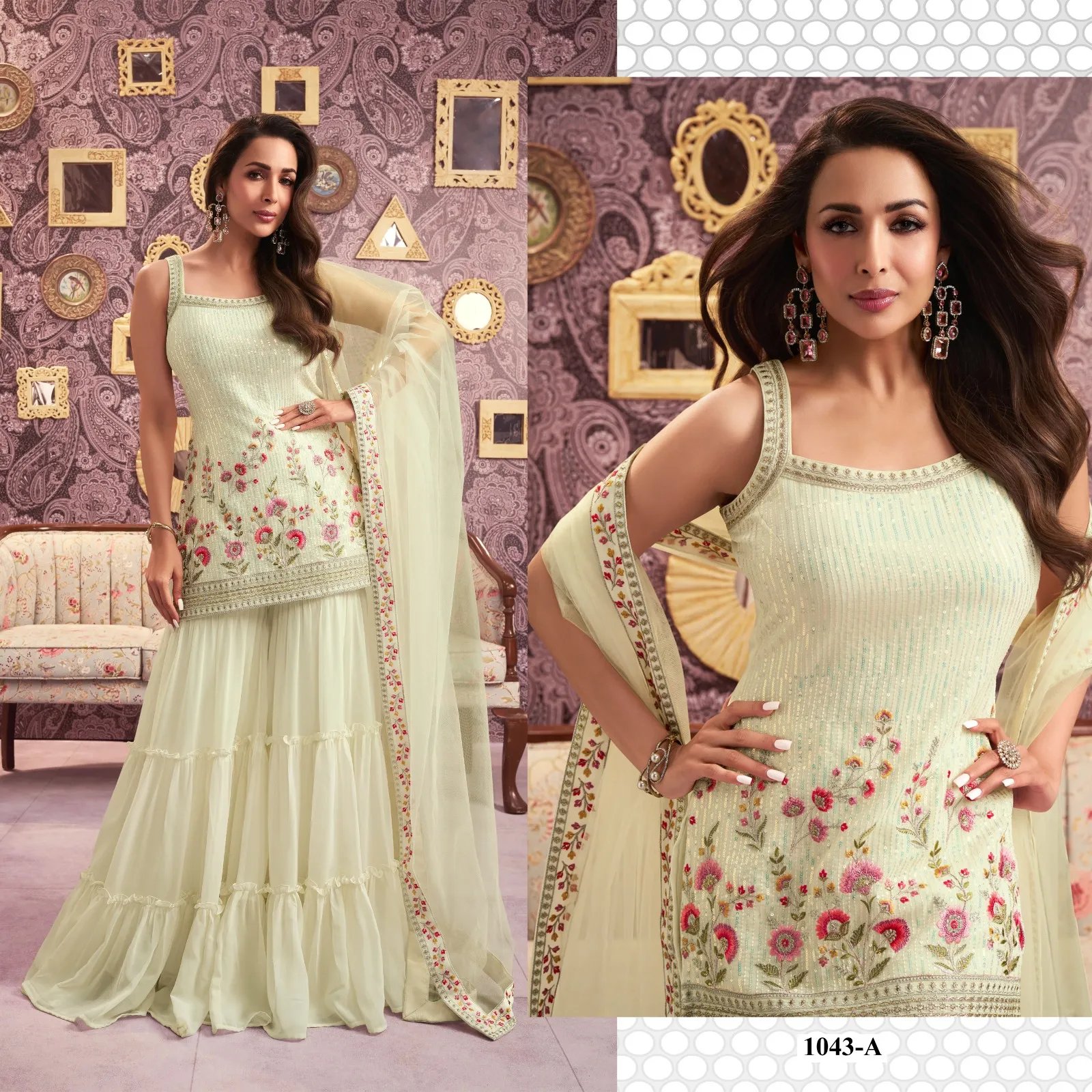 Silk Semi-Stitched Wedding Dress Material with Embroidery in Surat
