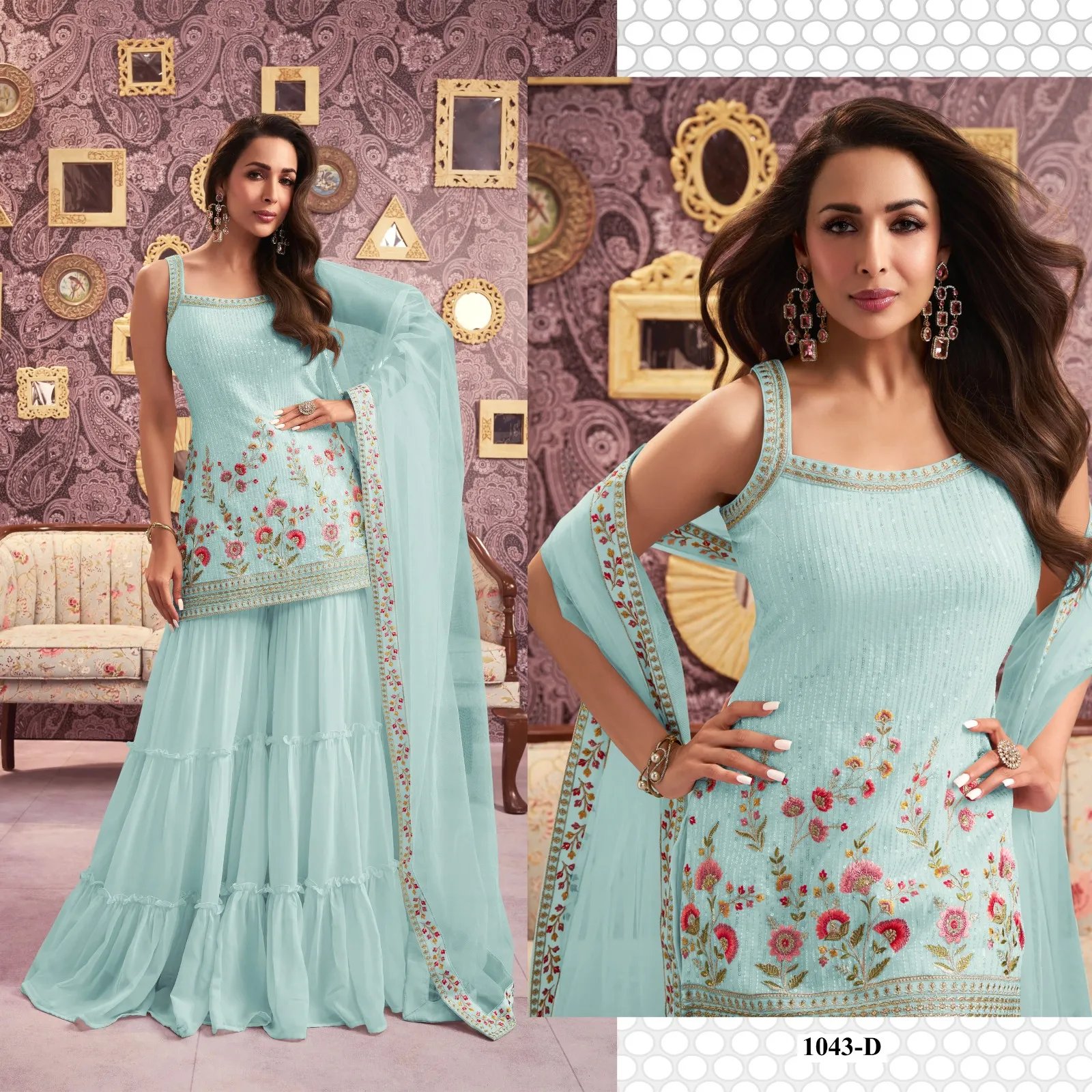 Silk Semi-Stitched Wedding Dress Material with Embroidery in Surat