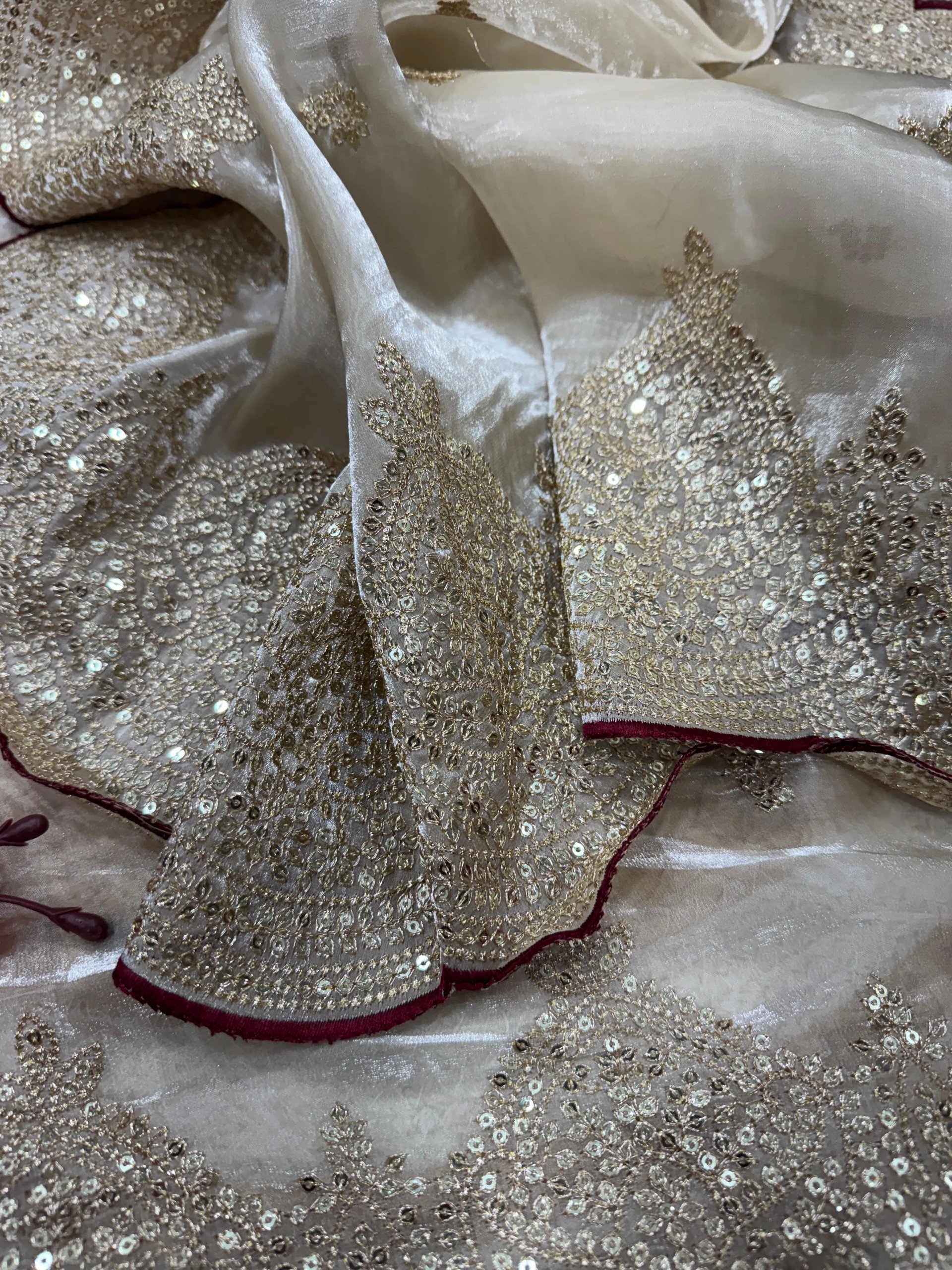 Soft Silk Saree with Sequin Pallu & Embroidered Blouse in Surat