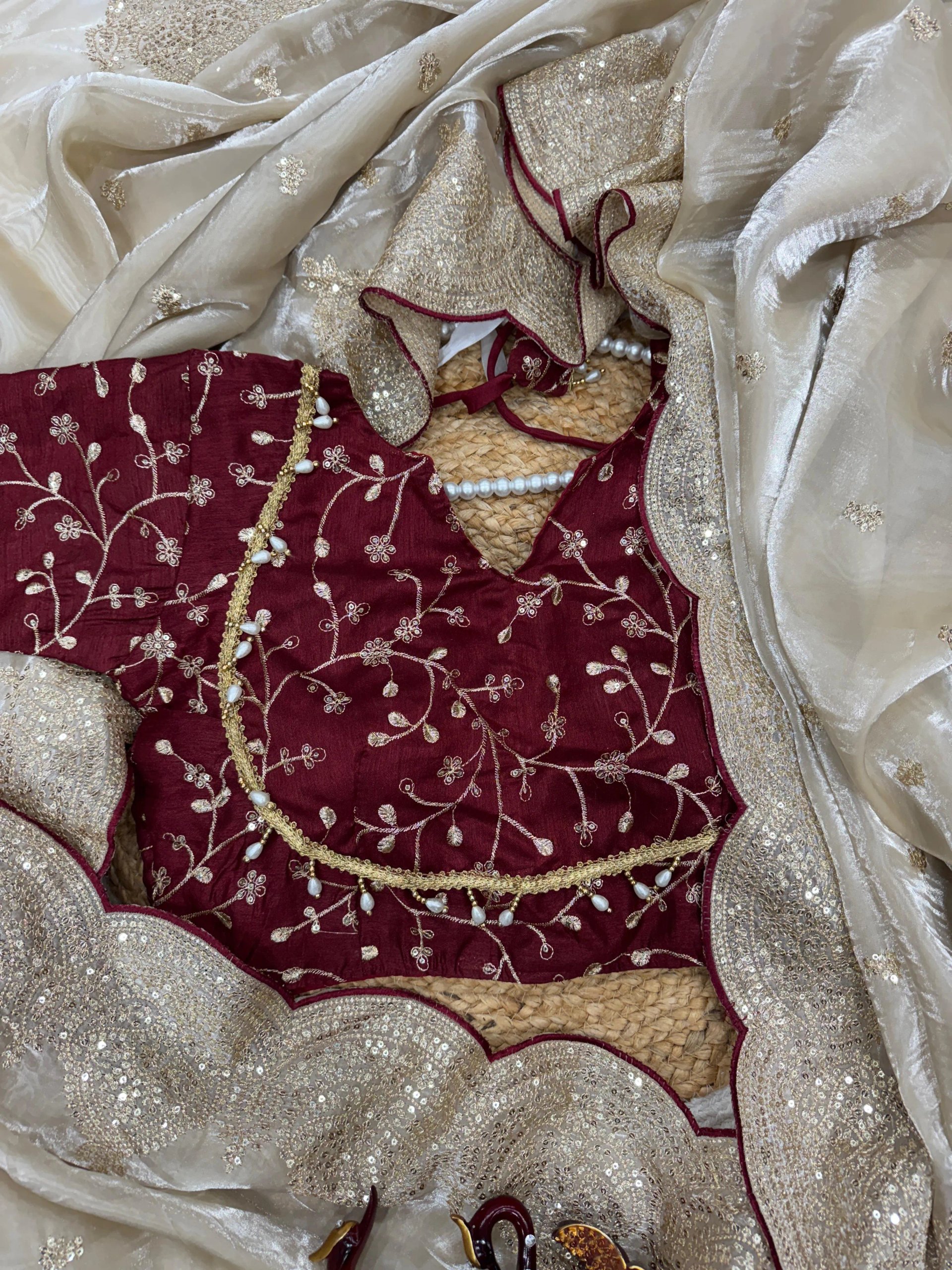 Soft Silk Saree with Sequin Pallu & Embroidered Blouse in Surat