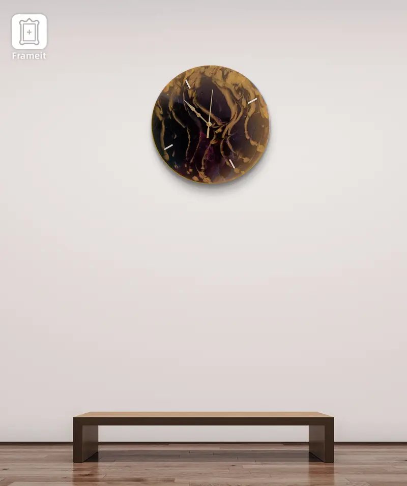 Handmade Resin Wall Clock - Glossy Artistic Home Decor Piece in Ahmedabad