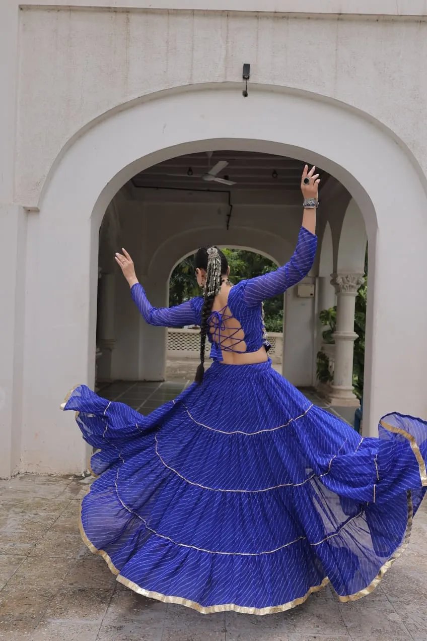Designer Leheriya Print Navratri Lehenga Choli with Gota Patti in Surat