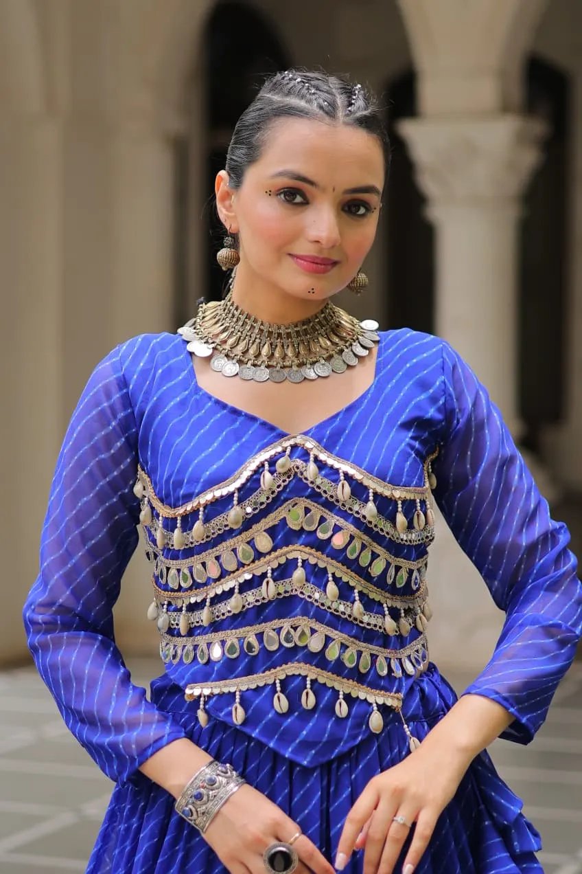 Designer Leheriya Print Navratri Lehenga Choli with Gota Patti in Surat