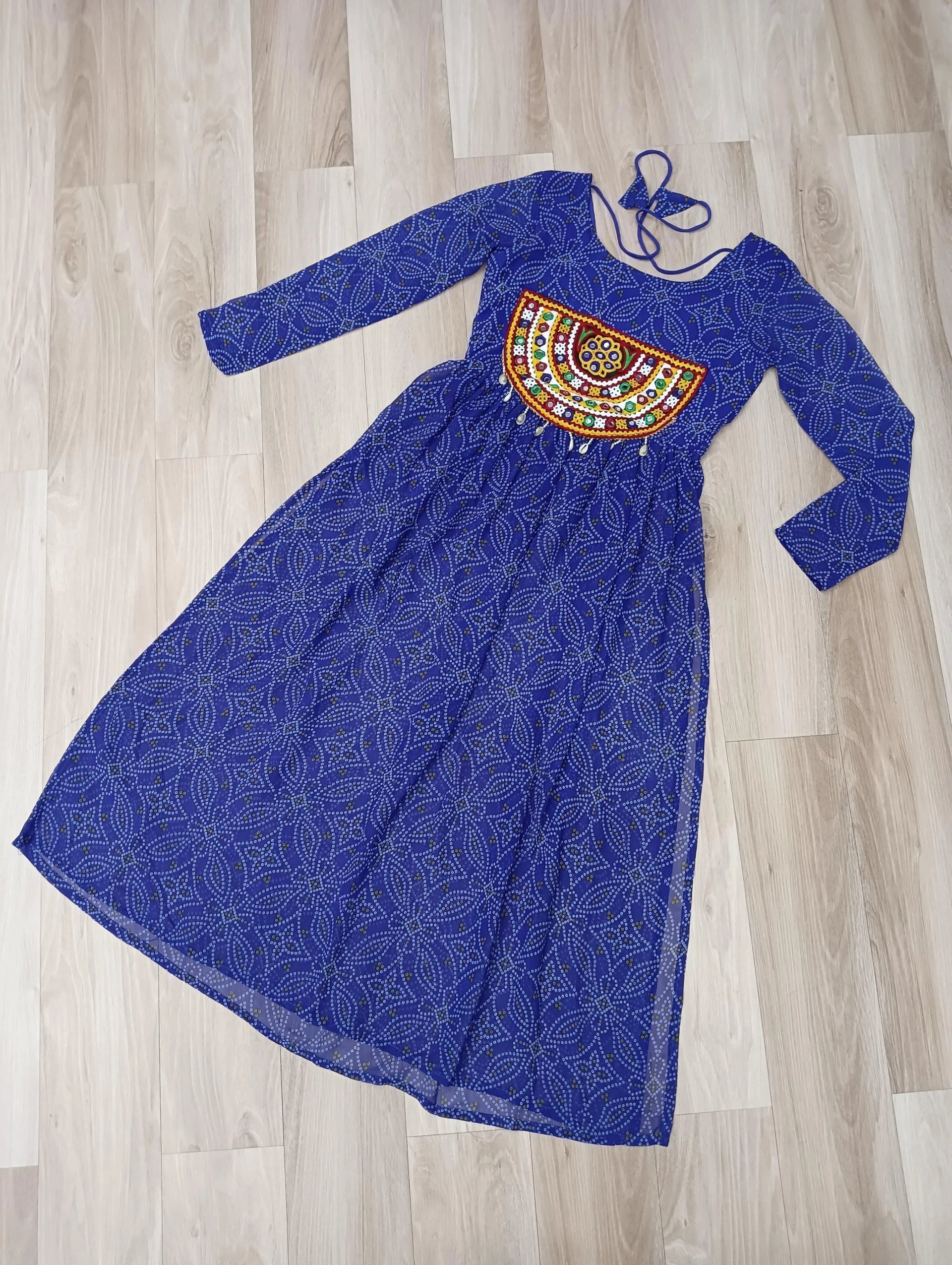 Bandhej Print Kurti with Kutchi Patchwork Navratri Wear in Surat