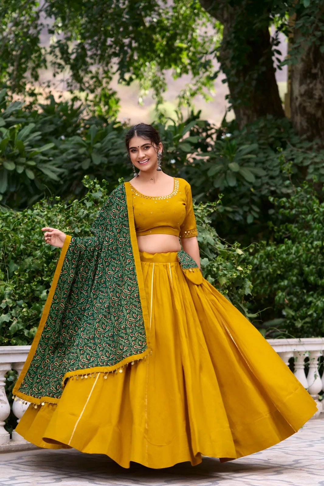 Navratri Pure Cotton Lehenga Choli with Gota Patti & Mirror Work in Surat