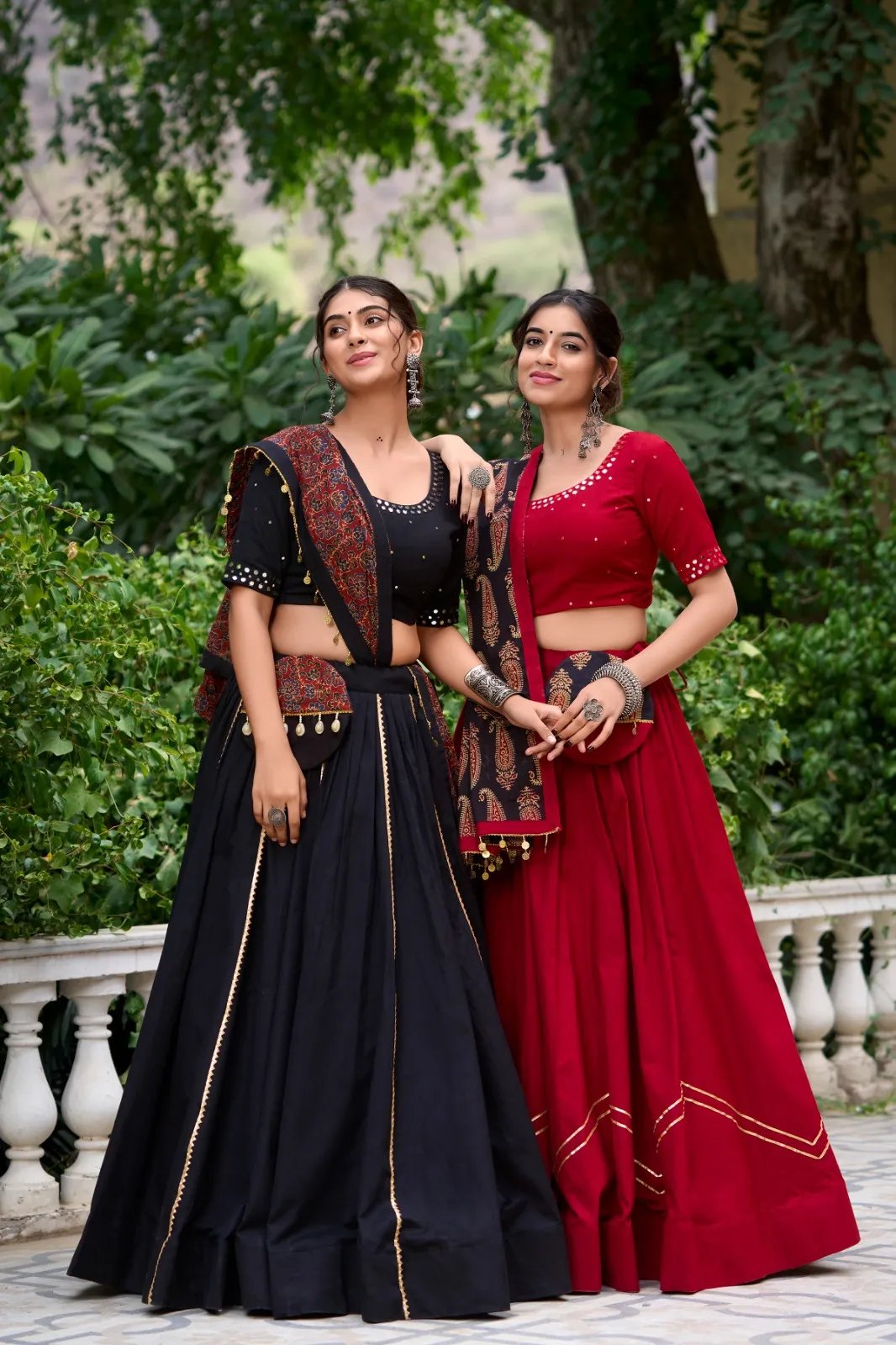 Navratri Pure Cotton Lehenga Choli with Gota Patti & Mirror Work in Surat