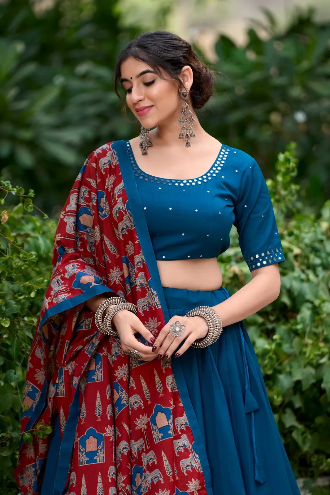 Navratri Pure Cotton Lehenga Choli with Gota Patti & Mirror Work in Surat