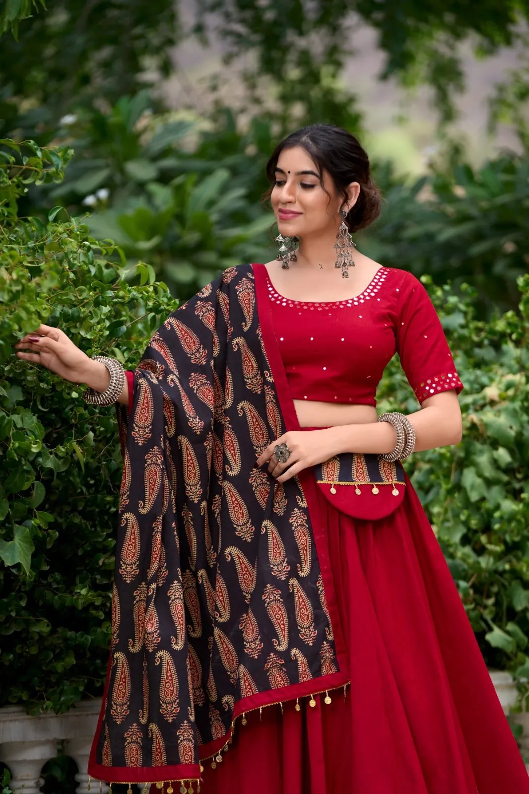 Navratri Pure Cotton Lehenga Choli with Gota Patti & Mirror Work in Surat