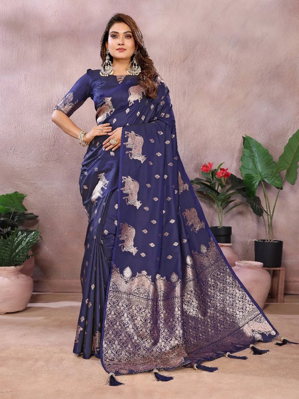 Pure Banarasi Silk Saree with Soft Gala Weaving Work in Surat