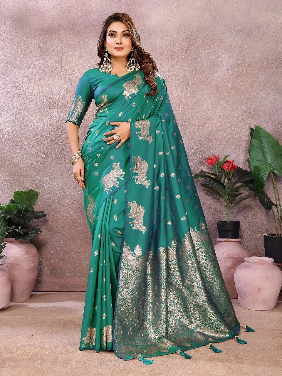 Pure Banarasi Silk Saree with Soft Gala Weaving Work in Surat