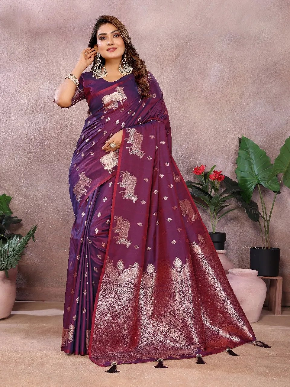 Pure Banarasi Silk Saree with Soft Gala Weaving Work in Surat