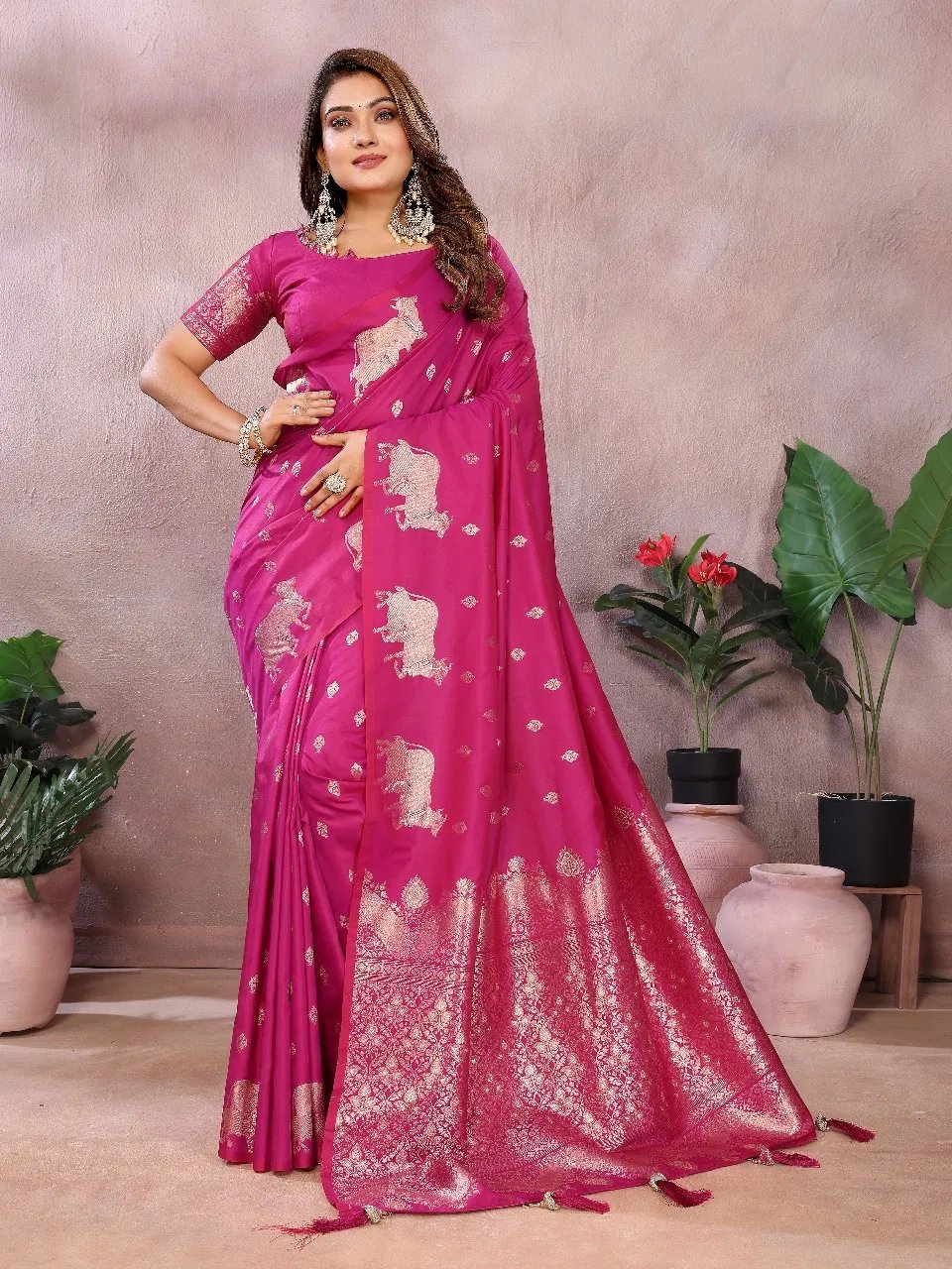 Pure Banarasi Silk Saree with Soft Gala Weaving Work in Surat