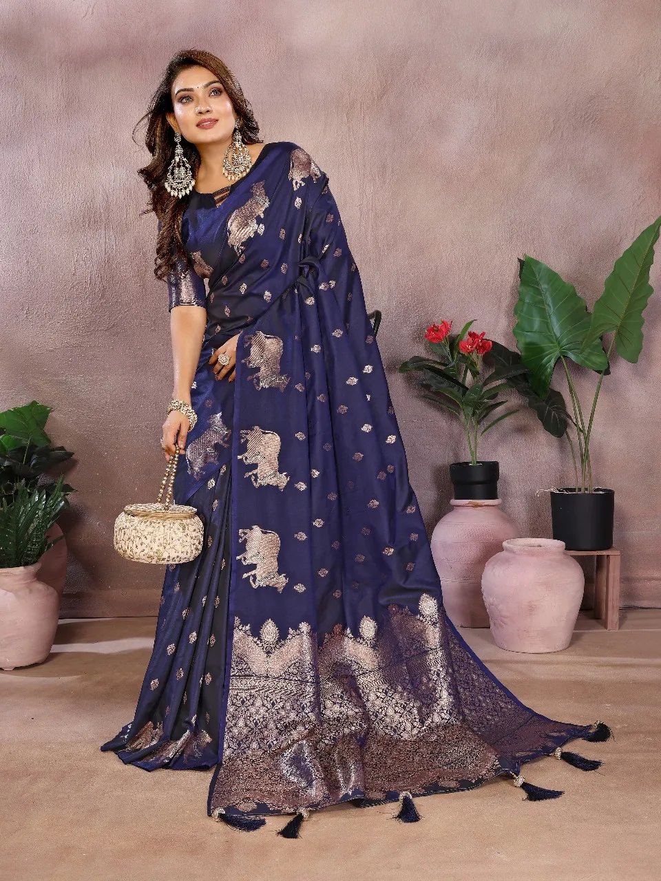 Pure Banarasi Silk Saree with Soft Gala Weaving Work in Surat