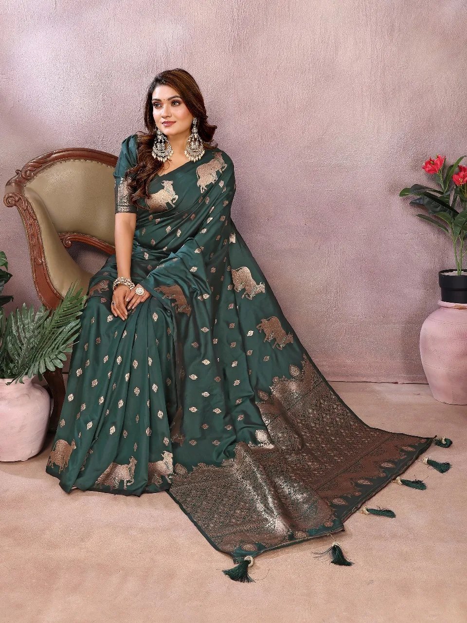 Pure Banarasi Silk Saree with Soft Gala Weaving Work in Surat