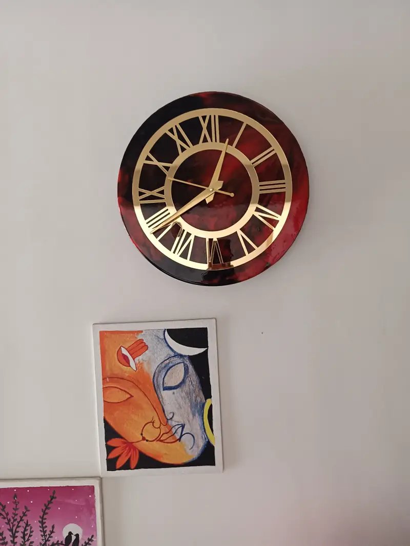 Premium Customised Handmade Resin Wall Clock - Glossy Finish in Ahmedabad
