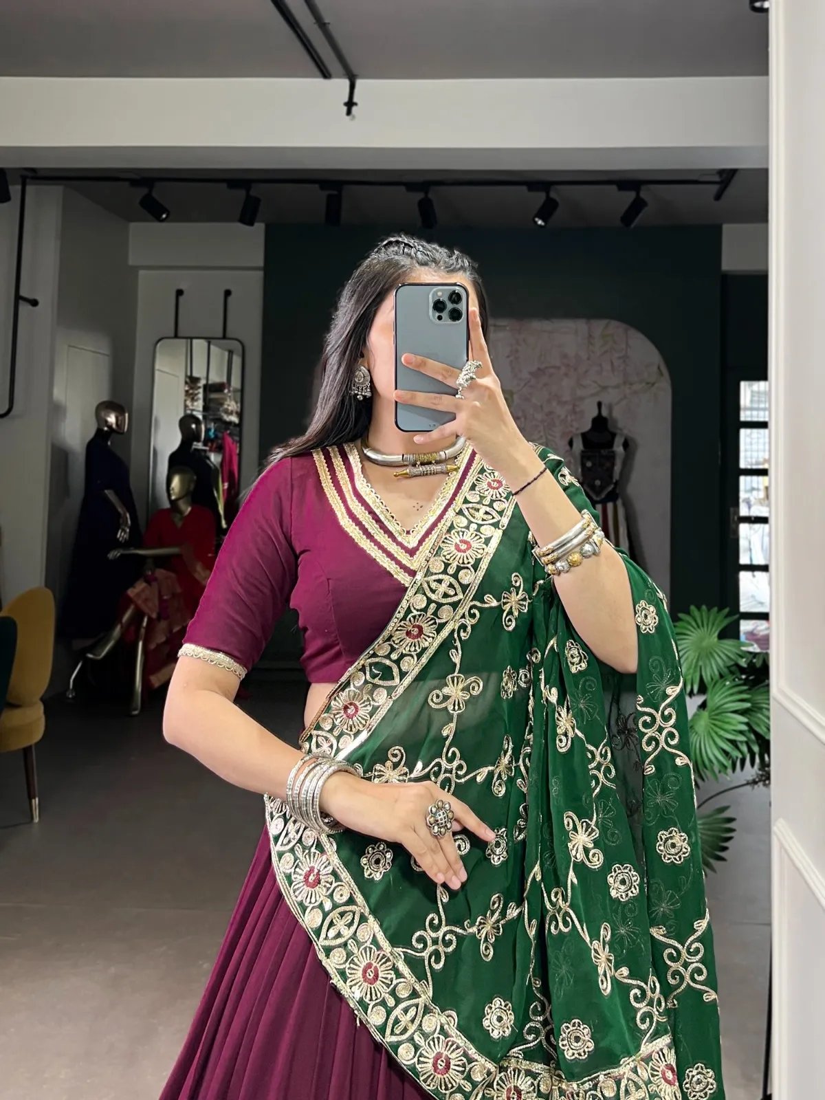 Navratri Rayon Lehenga Choli with Lace Work for Garba in Surat