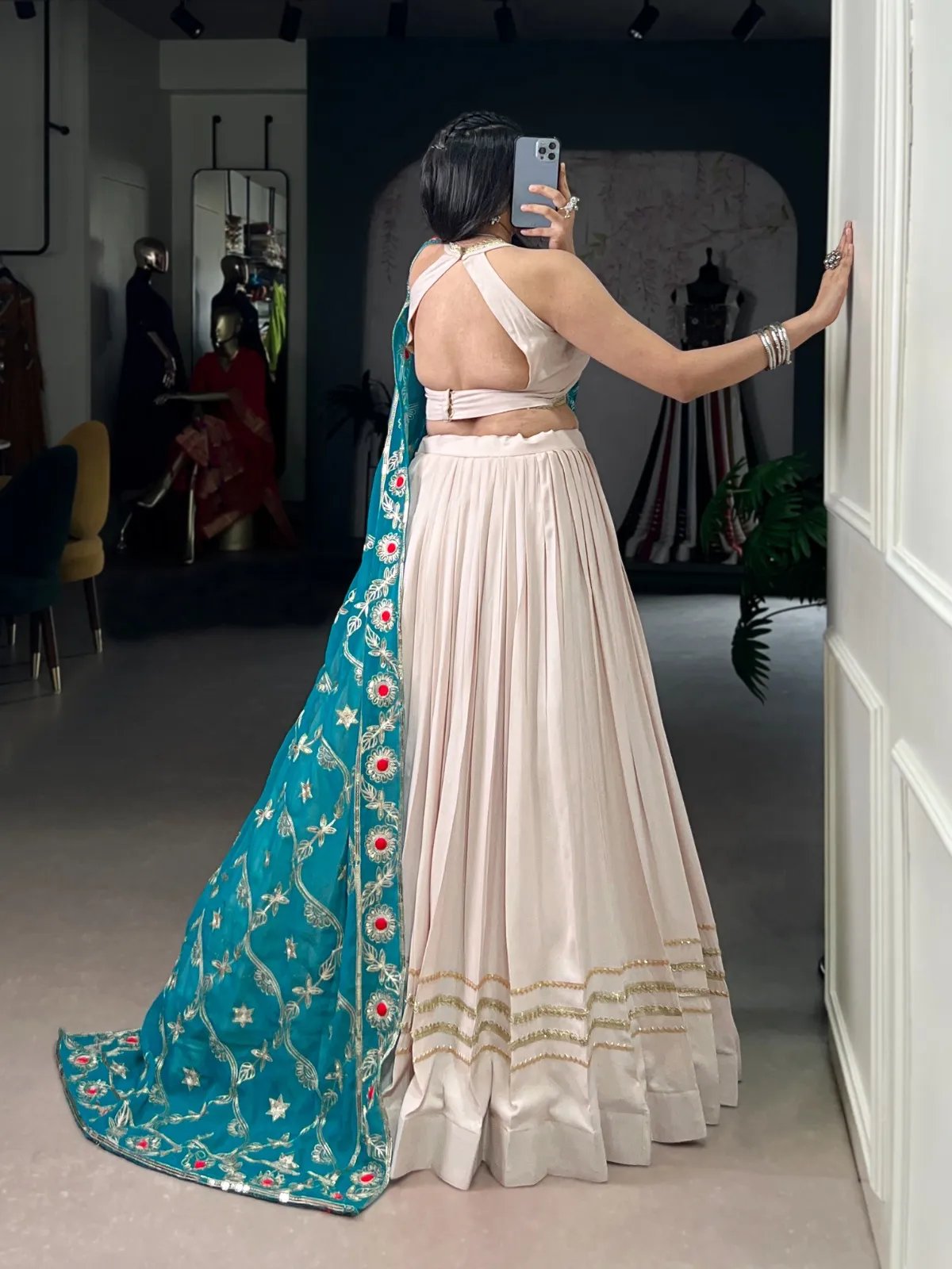 Navratri Rayon Lehenga Choli with Lace Work for Garba in Surat