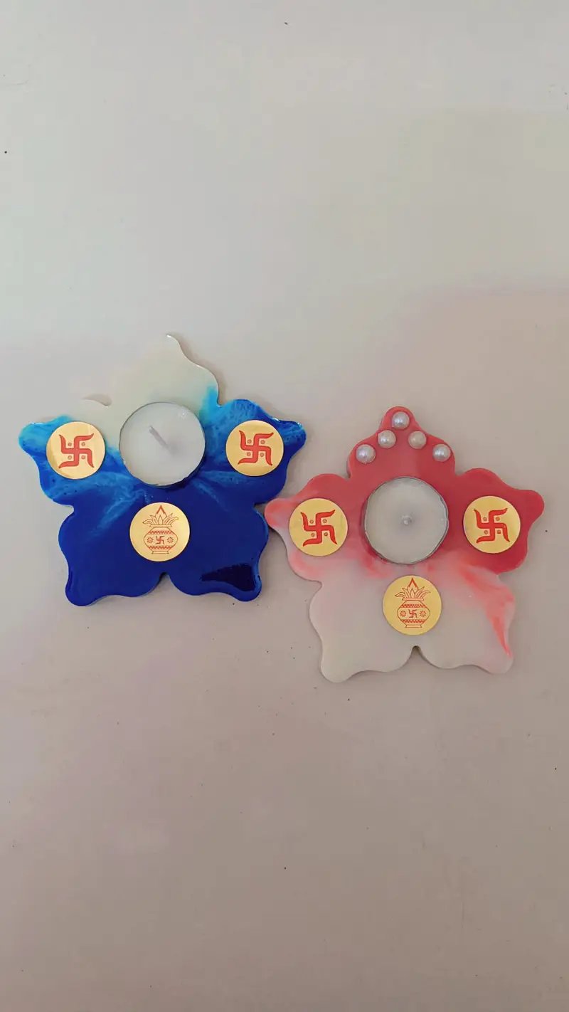 Premium Resin Handmade T-Light Candle Holder for Home Decor in Ahmedabad