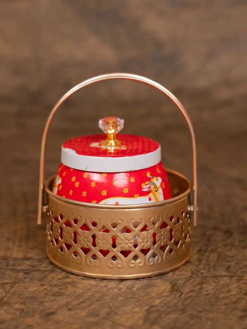 Hand Made Decorative Metal Jar in Junagadh