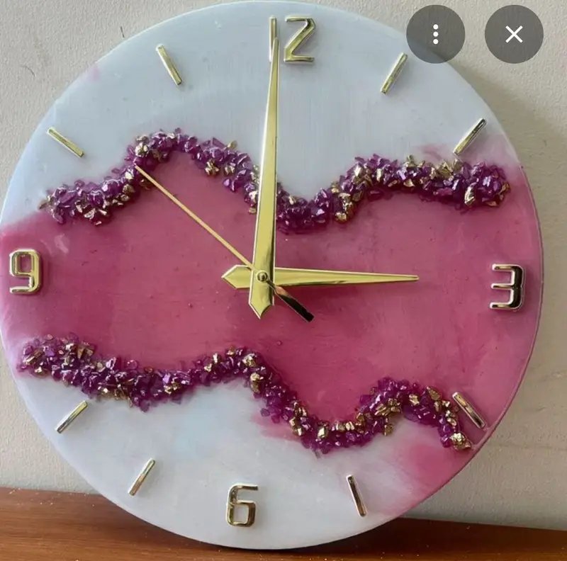 Pink and White Resin Handmade Customised Wall Clock Decor in Ahmedabad