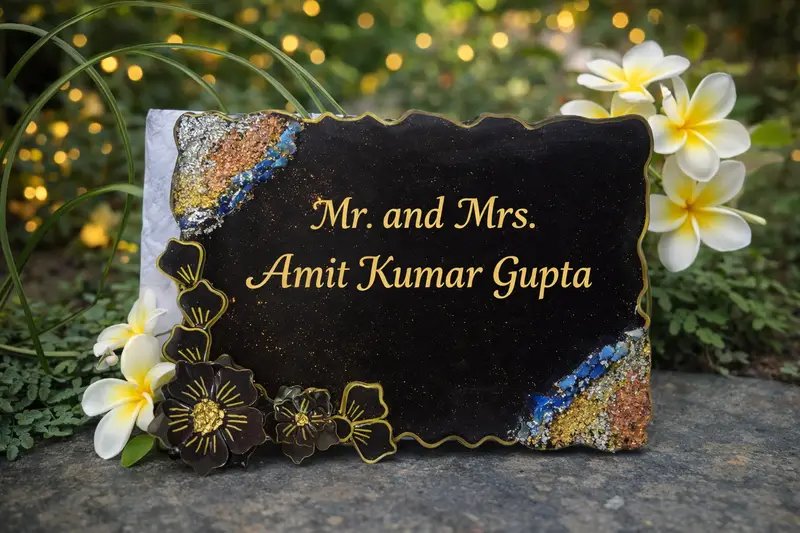 Resin handmade customised name plate in Ahmedabad