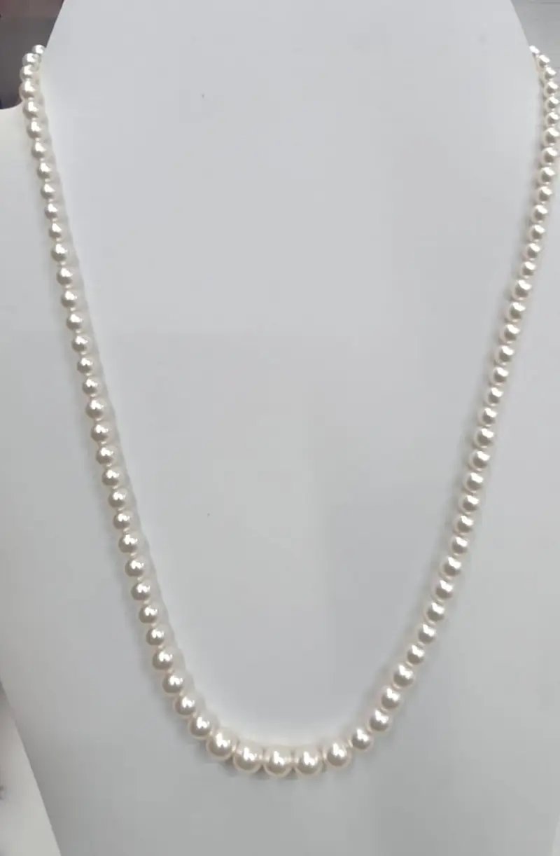 Premium Swarovski Pearls Single Line Necklace in Hyderabad