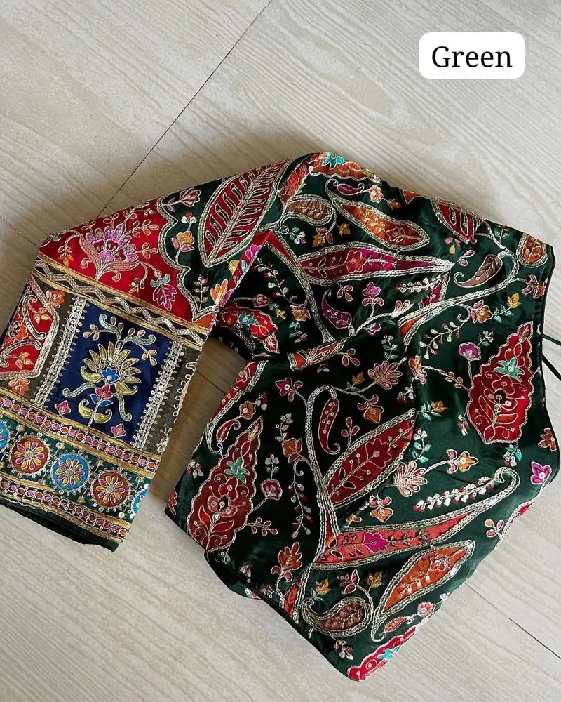 Zari floral design printed blouse in Hyderabad