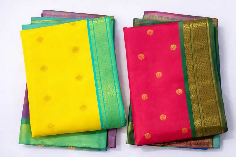 Traditional Banarasi Silk Saree with Zari Buttis and Border in Hyderabad