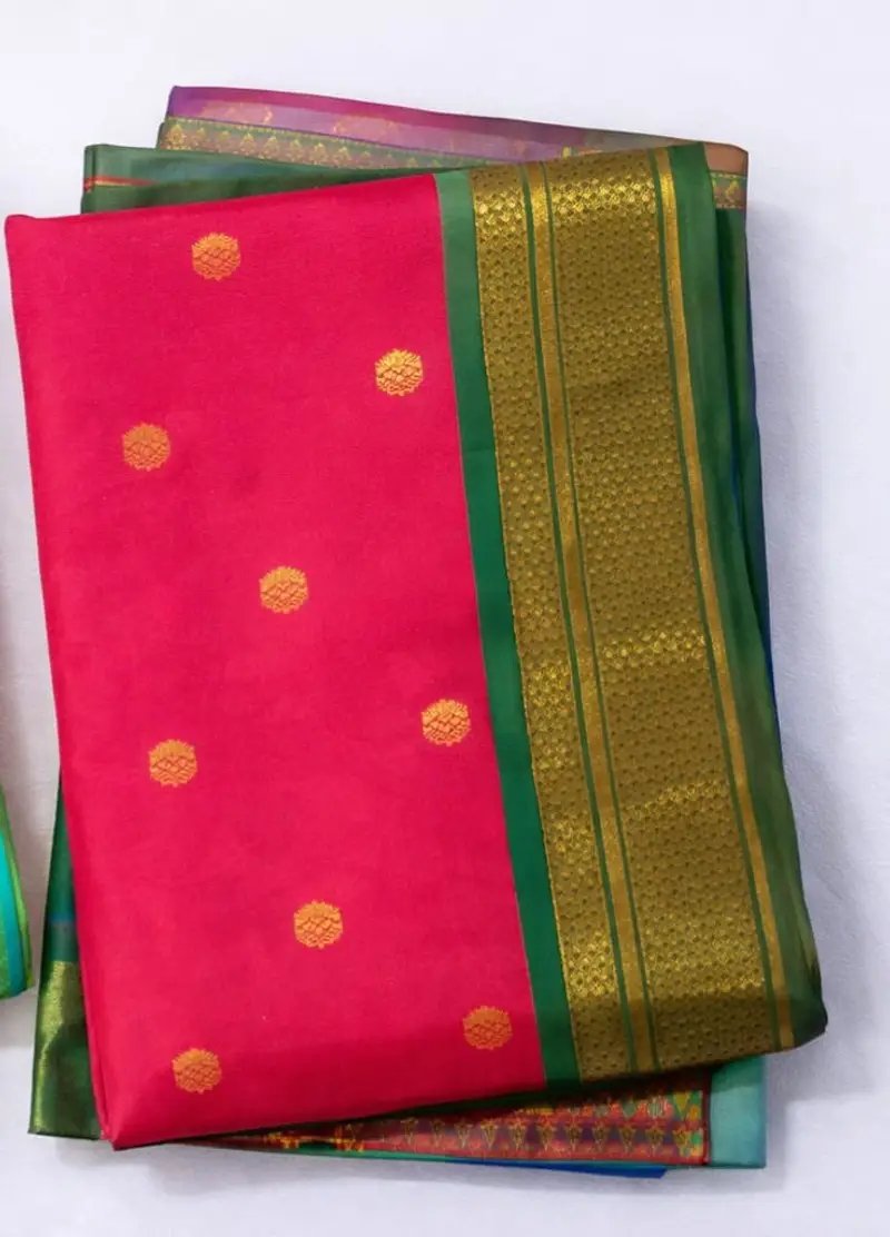 Traditional Banarasi Silk Saree with Zari Buttis and Border in Hyderabad
