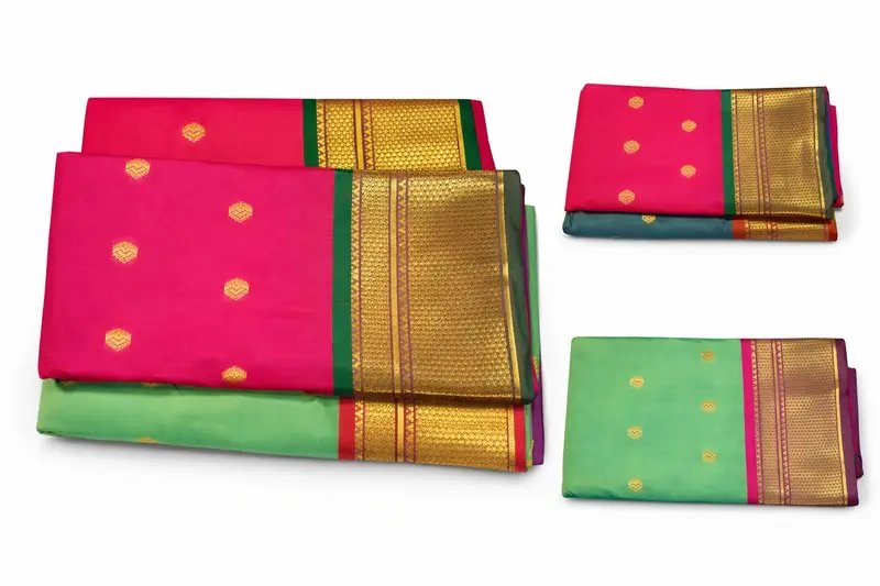 Traditional Banarasi Silk Saree with Zari Buttis and Border in Hyderabad