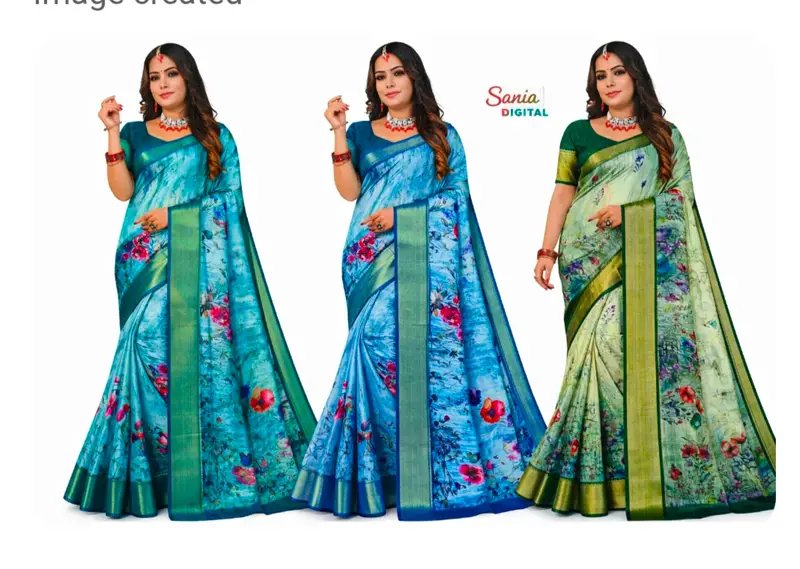 Soft Digital floral design printed saree in Hyderabad