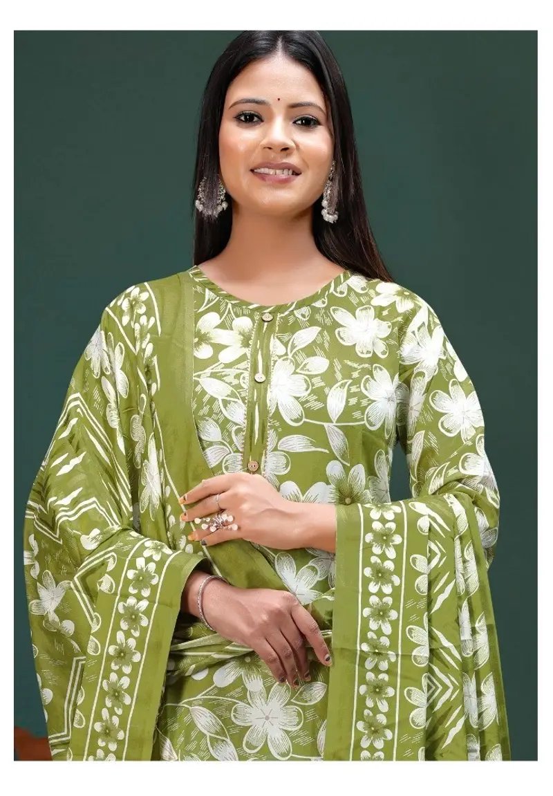 Designer Green Printed Salwar Suit for Women in Thane