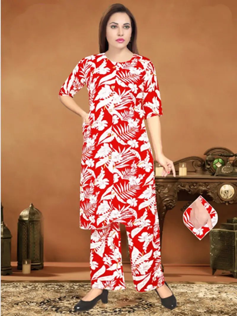 Leheriya Print Straight Kurti with Palazzo in Thane