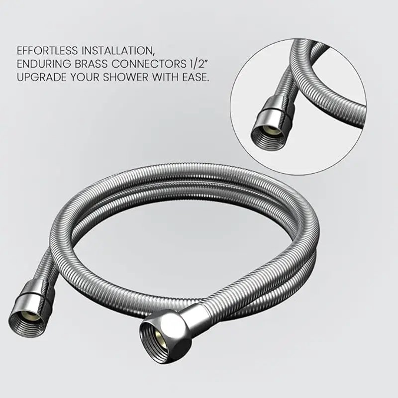 SS 304 Flexible Shower Hose Rust Resistant Bathroom Pipe in Surat
