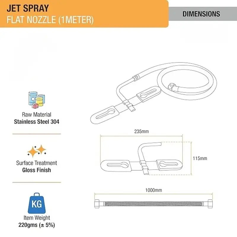 Multijet Stainless Steel Toilet Jet Bidet Spray with Hose in Surat