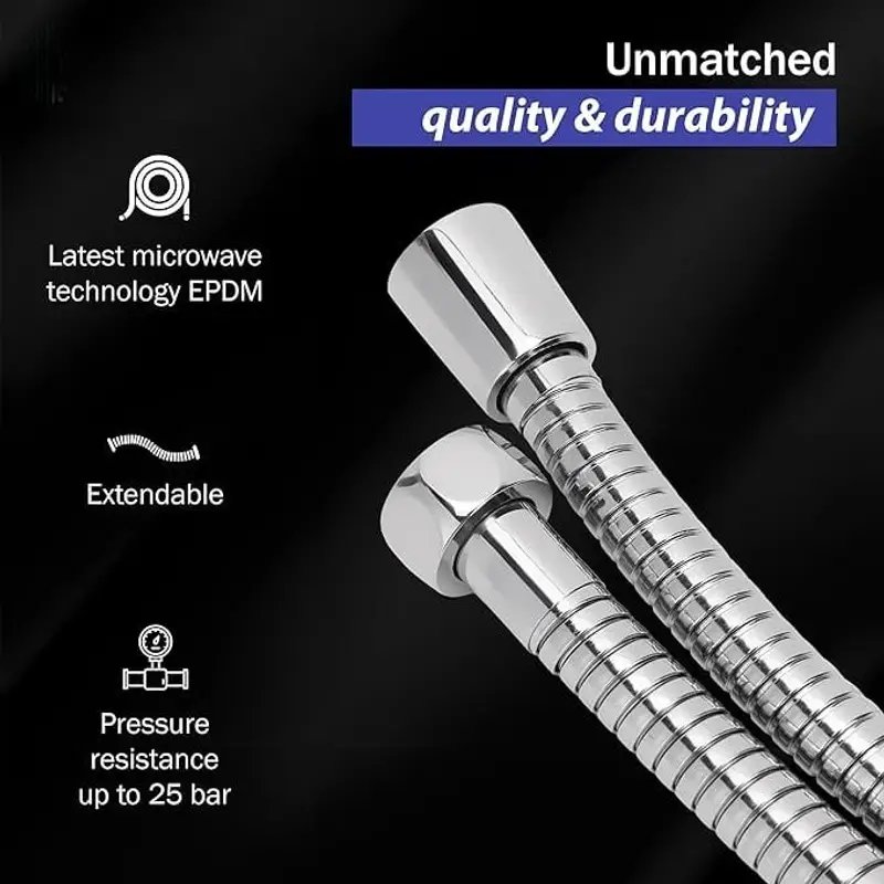 SS 304 Flexible Shower Hose Rust Resistant Bathroom Pipe in Surat