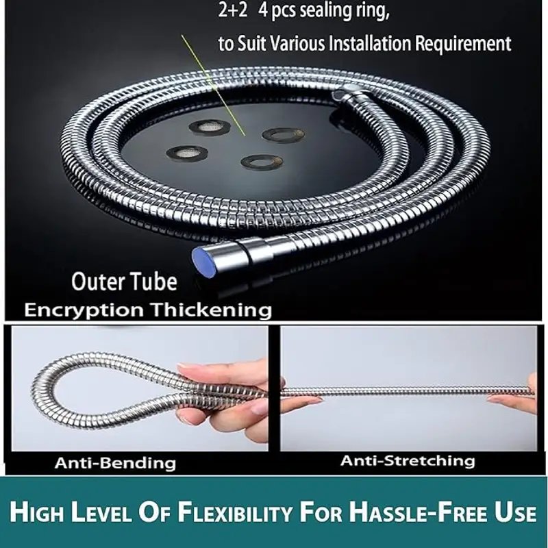 SS 304 Flexible Shower Hose Rust Resistant Bathroom Pipe in Surat
